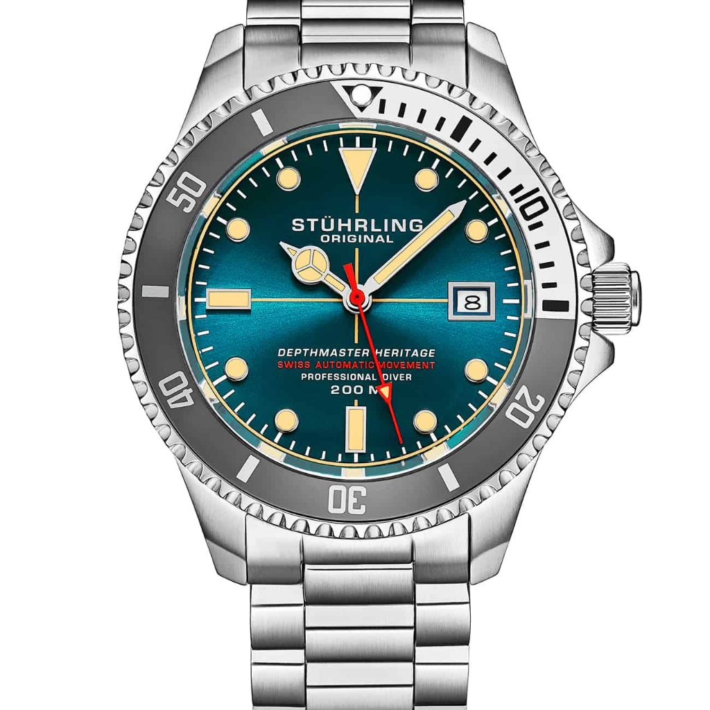 Stuhrling Original Mens Swiss Automatic Stainless Steel Professional Depthmaster